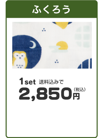 「ふくろう」1set送料込みで2,850円（税込み）