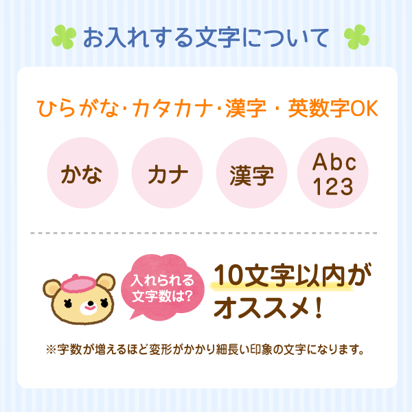 お入れする文字について