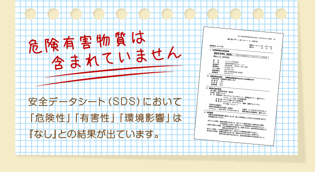 危険有害物質は含まれていません