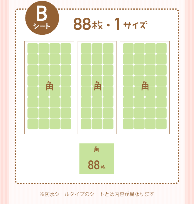 [Bシート] 88枚・1サイズ