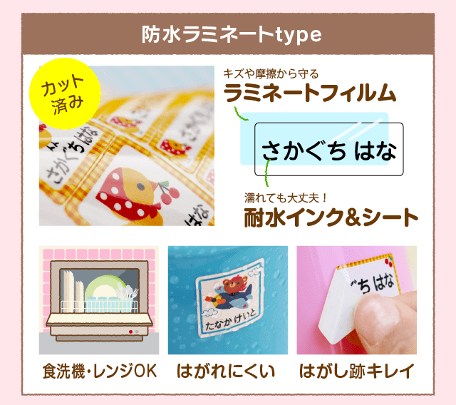 「防水シールtype」長持ちするラミネート加工