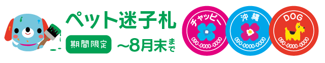 ペットの迷子札　期間限定