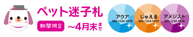 ペットの迷子札　期間限定
